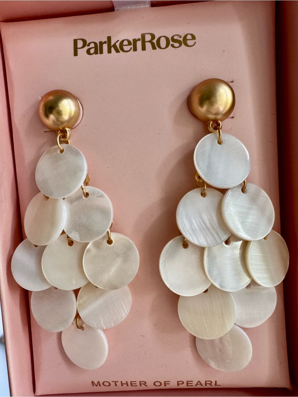 Parker Mother of Pearl Cascade Drop Earrings in White